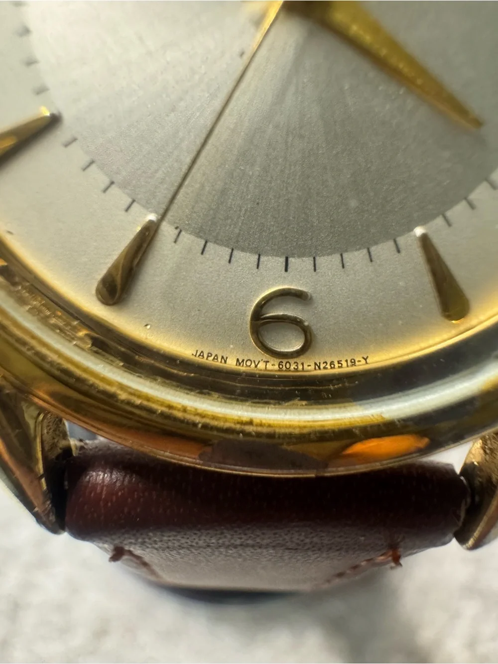 Citizen Gold-Tone Case Watch with Brown Leather Strap